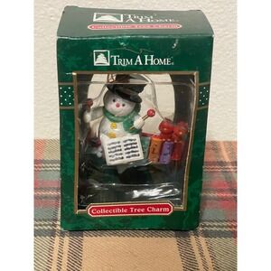 VTG Trim A Home Snowman Xylophone Ornament Unisex OS Multicolor New Noel Tree